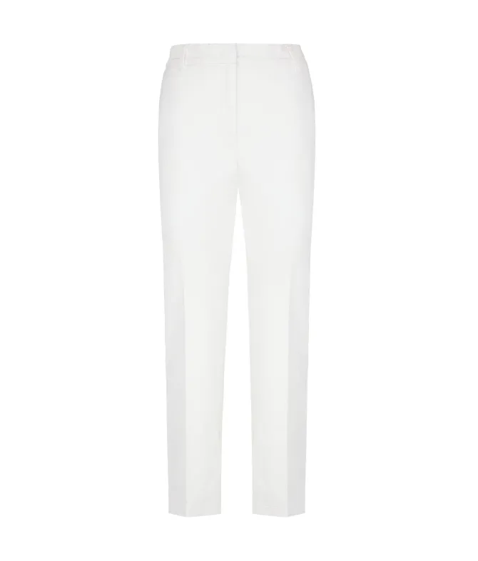 Pantalone sigaretta con zip in cotone