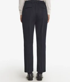 Pantalone sigaretta con zip in cotone