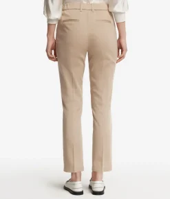 Pantalone sigaretta con zip in cotone