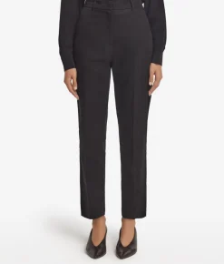 Pantalone sigaretta con zip in cotone