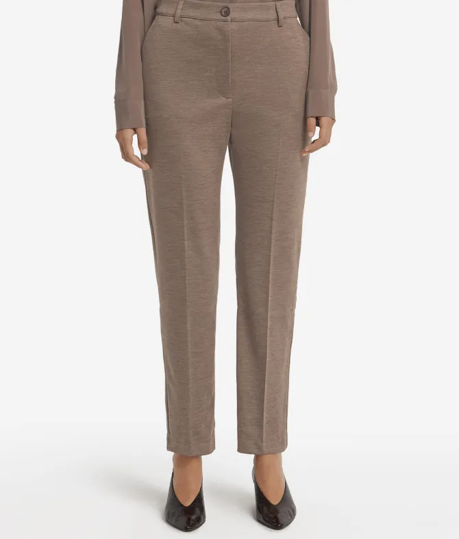 Pantalone sigaretta in jersey di lana