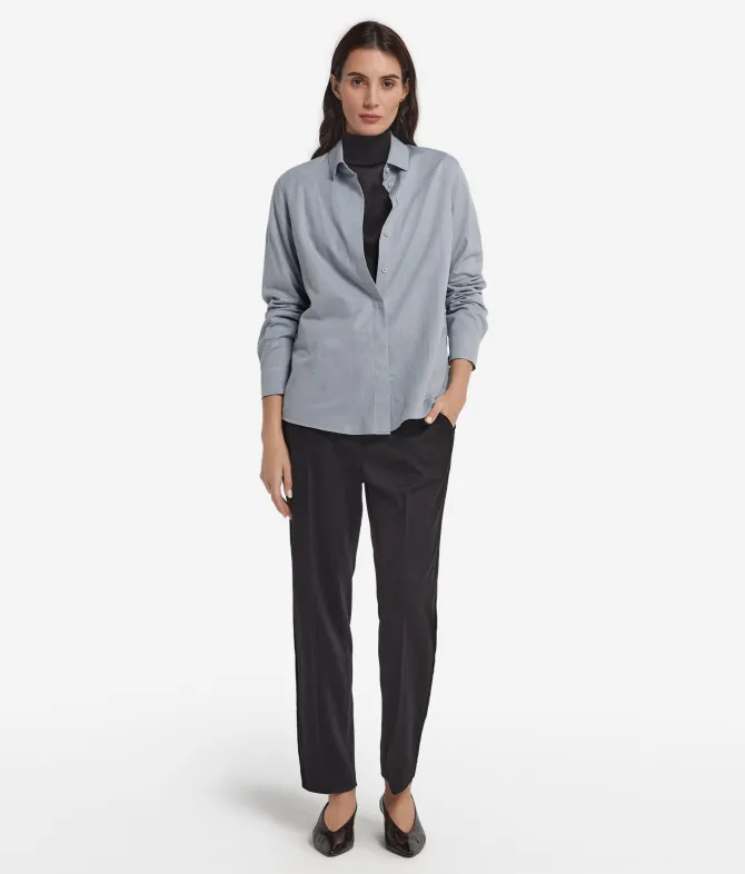 Pantalone sigaretta in jersey di lana