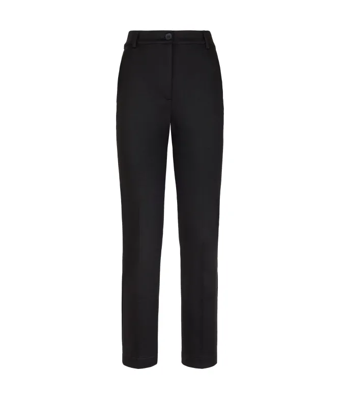 Pantalone sigaretta in jersey di lana