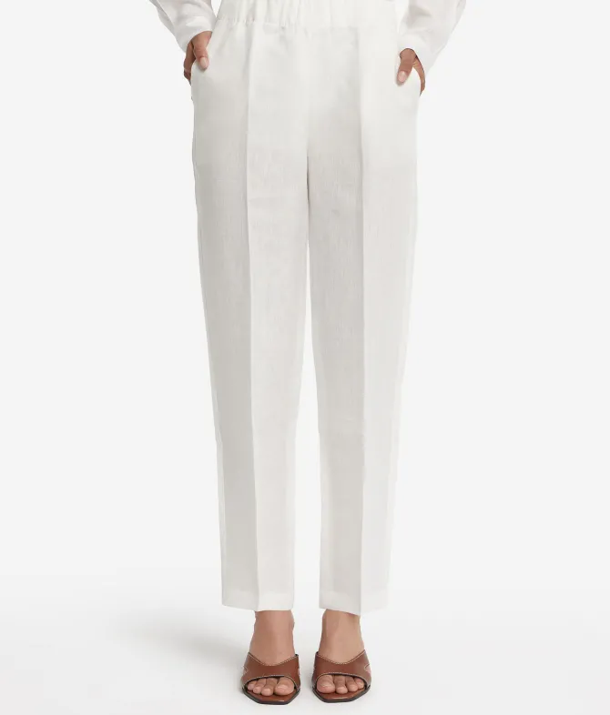 Pantalone sigaretta in lino