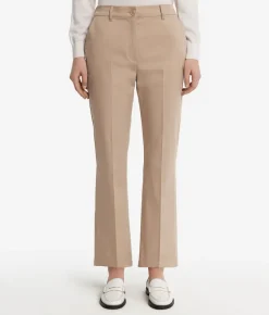 Pantalone trombetta in tessuto di cotone