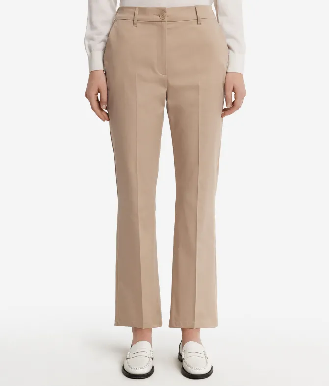 Pantalone trombetta in tessuto di cotone