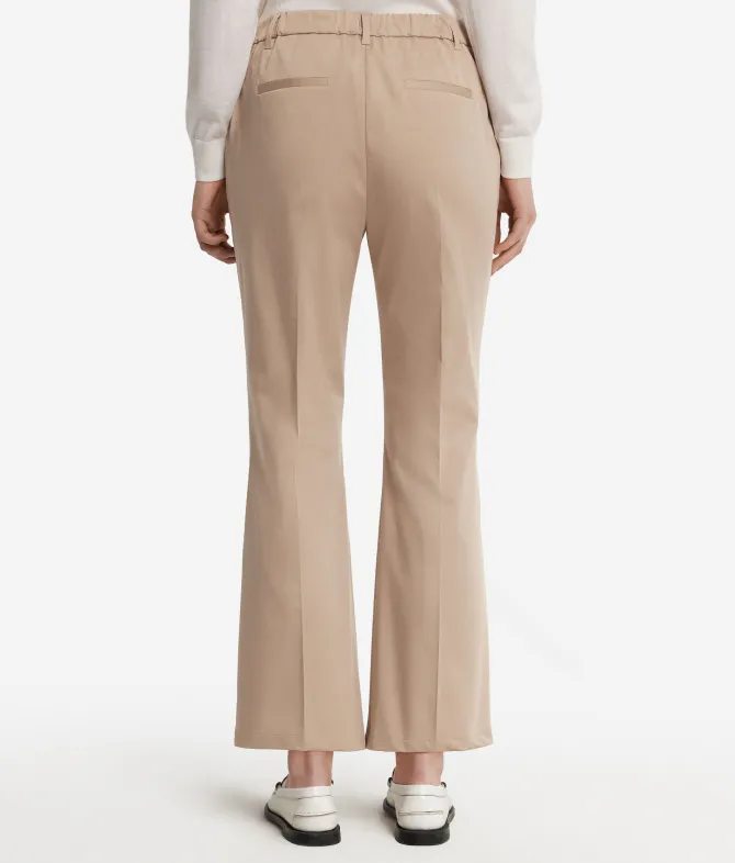 Pantalone trombetta in tessuto di cotone