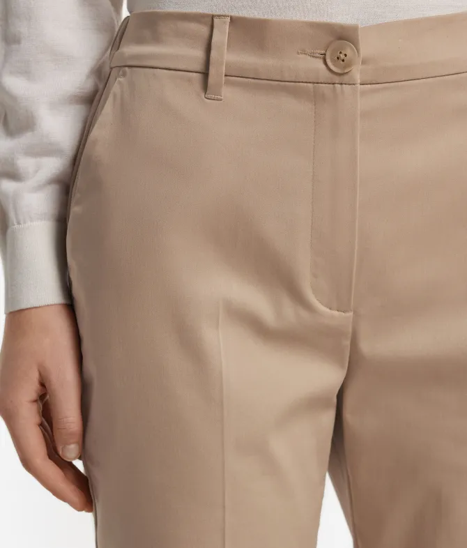 Pantalone trombetta in tessuto di cotone