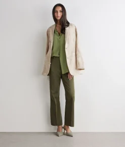Pantalone trombetta in tessuto di cotone