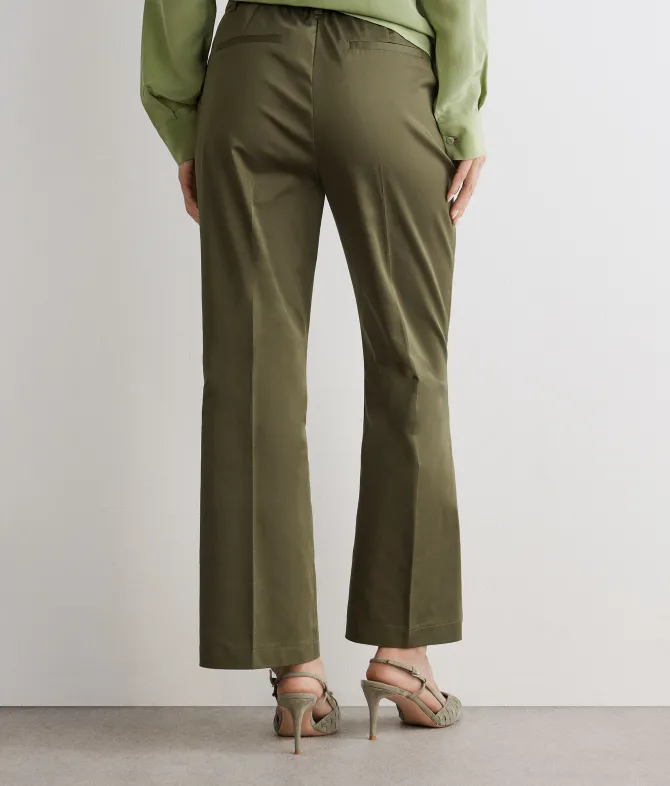 Pantalone trombetta in tessuto di cotone