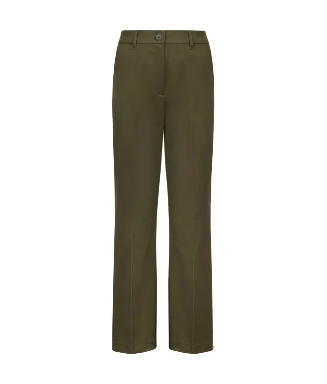 Pantalone trombetta in tessuto di cotone