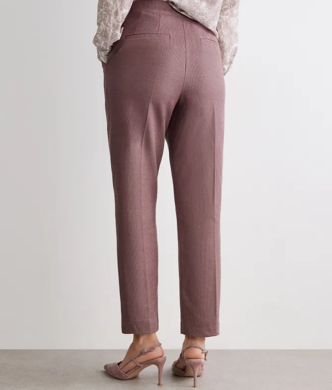 Pantalone waffle in lino cotone