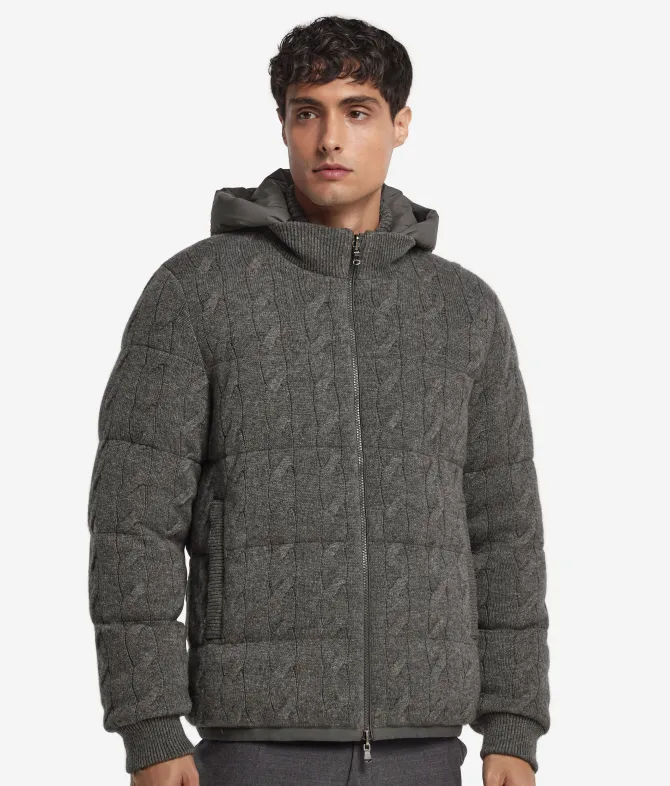 Piumino reversibile con trecce in Cashmere Ultrasoft