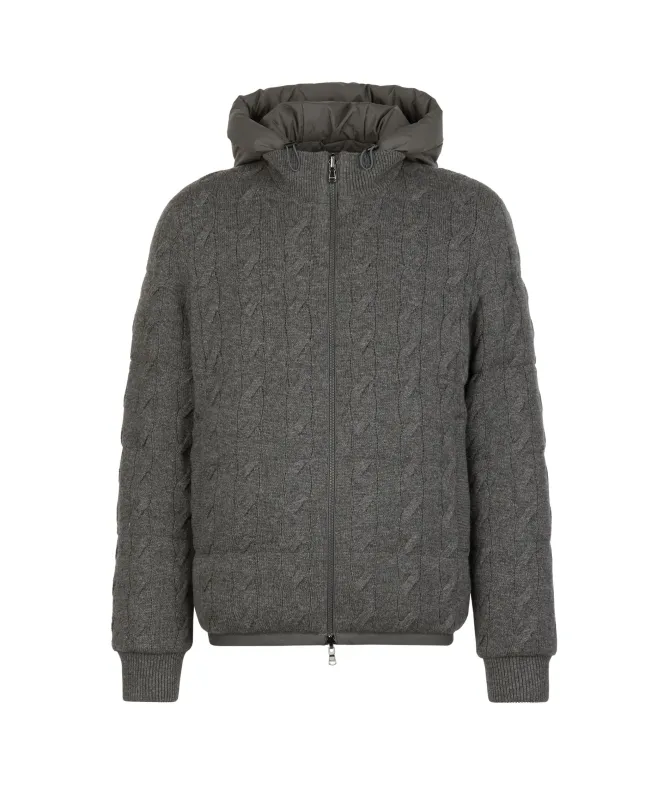 Piumino reversibile con trecce in Cashmere Ultrasoft