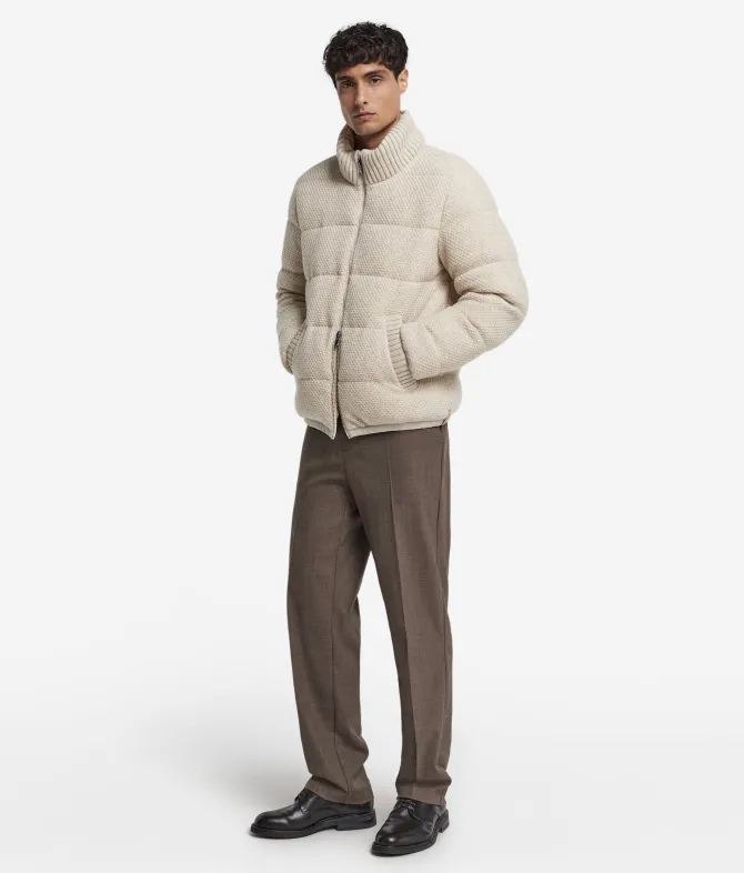 Piumino reversibile in cashmere