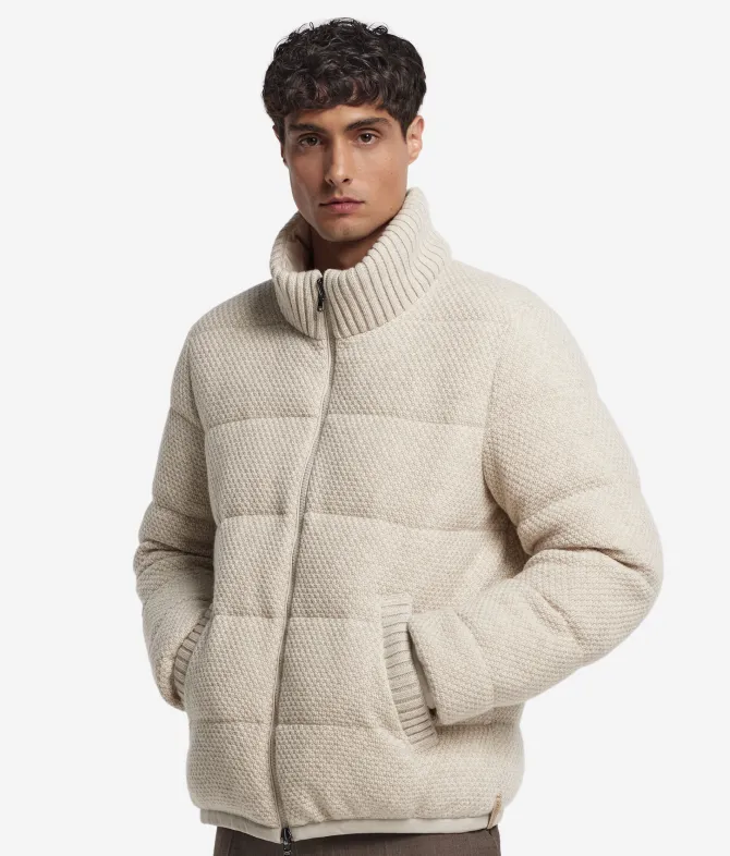 Piumino reversibile in cashmere