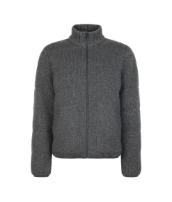 Piumino reversibile in cashmere tricot lamé