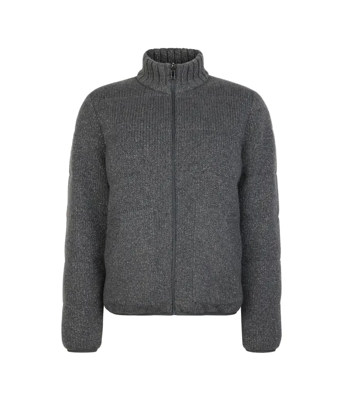 Piumino reversibile in cashmere tricot lamé