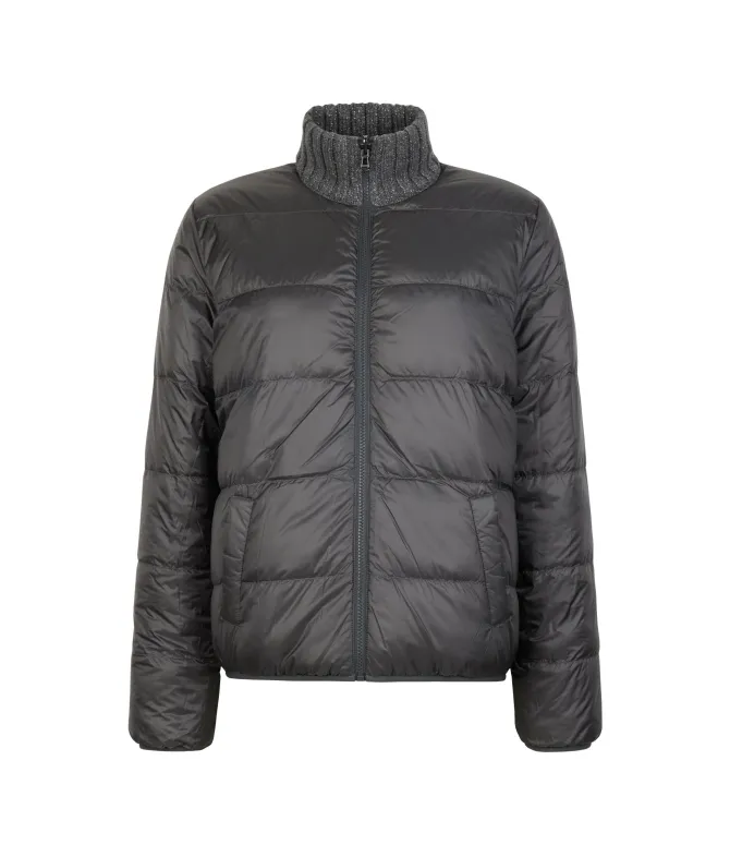 Piumino reversibile in cashmere tricot lamé