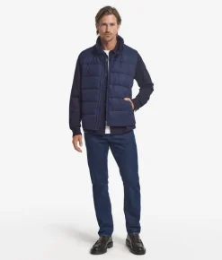 Piumino smanicato in cashmere e seta