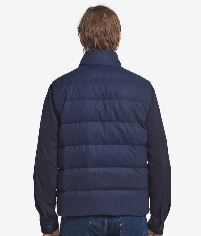 Piumino smanicato in cashmere e seta