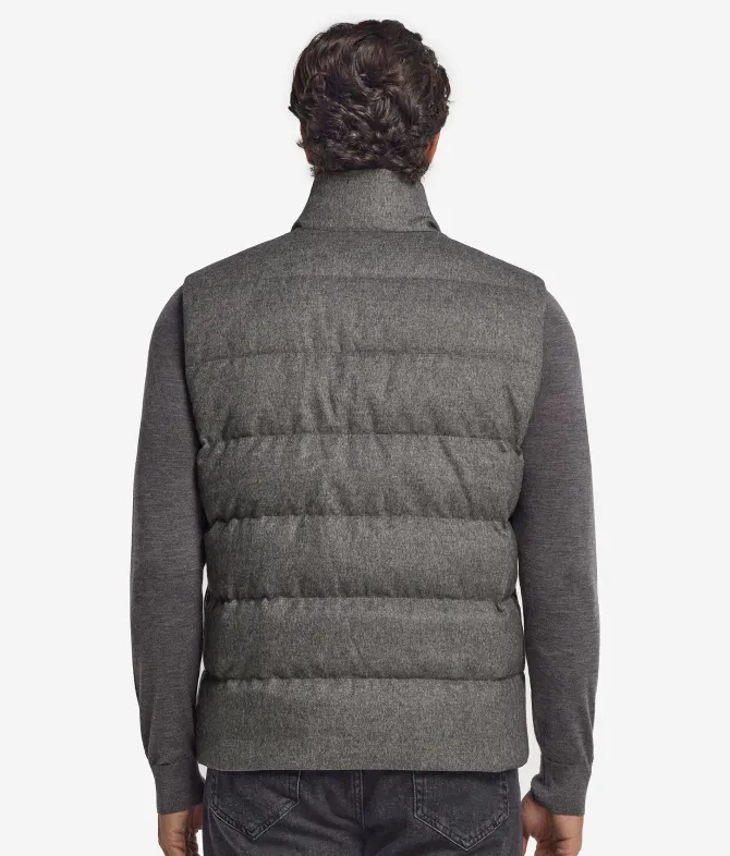 Piumino smanicato in cashmere e seta