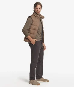 Piumino smanicato in cashmere e seta