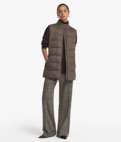 Piumino smanicato in seta e cashmere