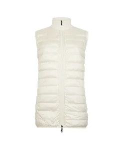 Piumino smanicato reversibile con cashmere