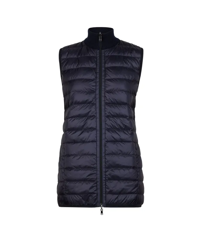 Piumino smanicato reversibile con cashmere