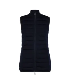 Piumino smanicato reversibile con cashmere