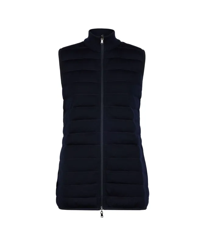 Piumino smanicato reversibile con cashmere