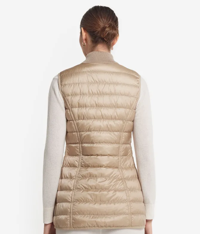 Piumino smanicato reversibile con cashmere