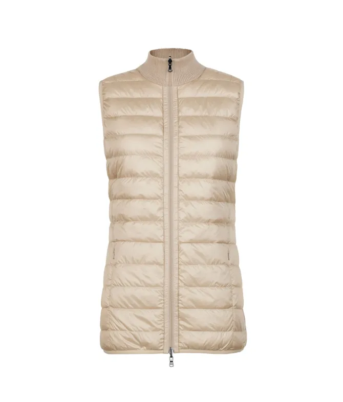 Piumino smanicato reversibile con cashmere