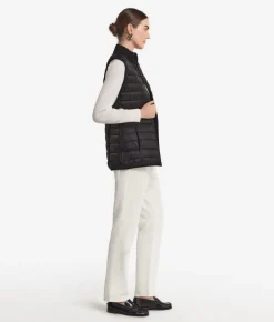Piumino smanicato reversibile con cashmere