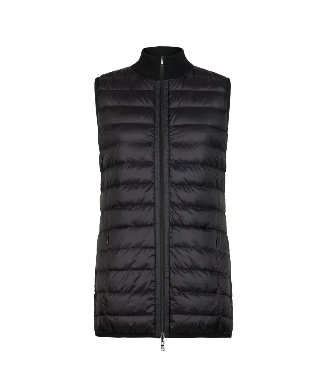 Piumino smanicato reversibile con cashmere