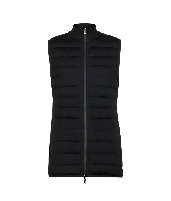 Piumino smanicato reversibile con cashmere