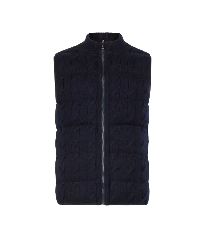 Piumino smanicato reversibile con trecce in Cashmere Ultrasoft