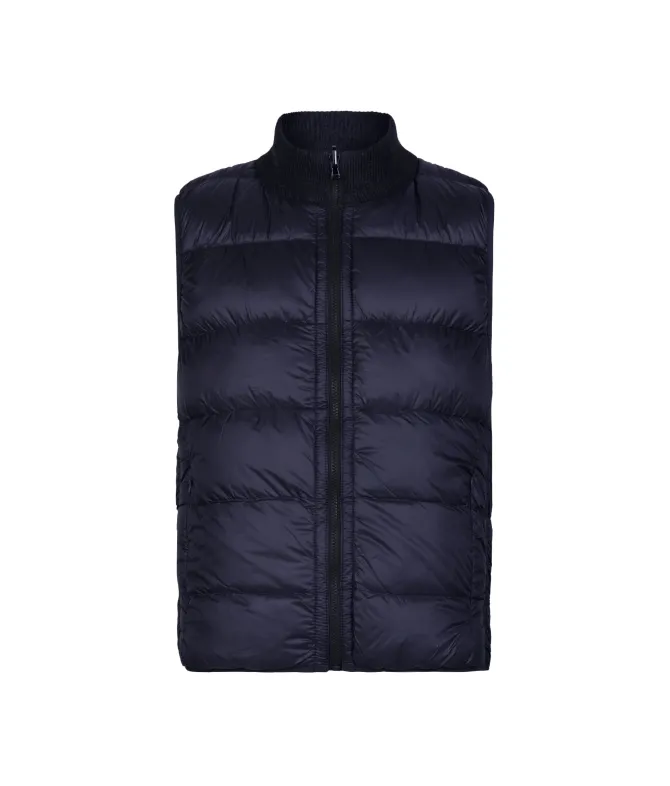 Piumino smanicato reversibile con trecce in Cashmere Ultrasoft