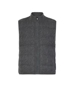 Piumino smanicato reversibile con trecce in Cashmere Ultrasoft