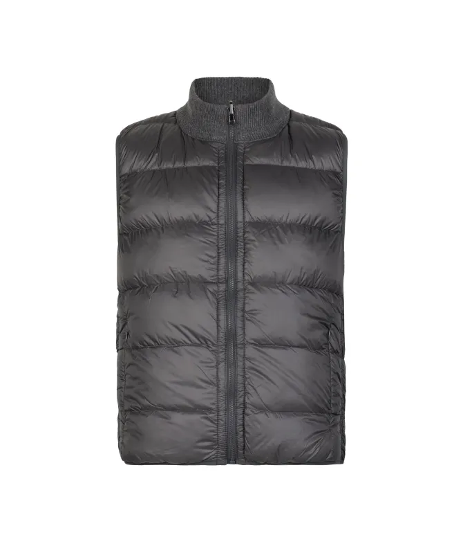 Piumino smanicato reversibile con trecce in Cashmere Ultrasoft