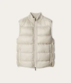 Piumino smanicato reversibile coste frisee in cashmere