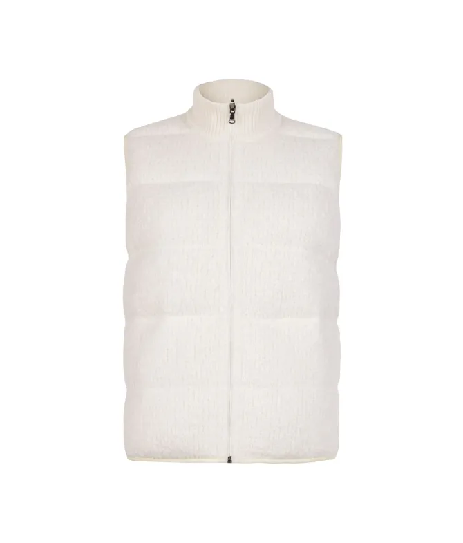 Piumino smanicato reversibile in bouclé