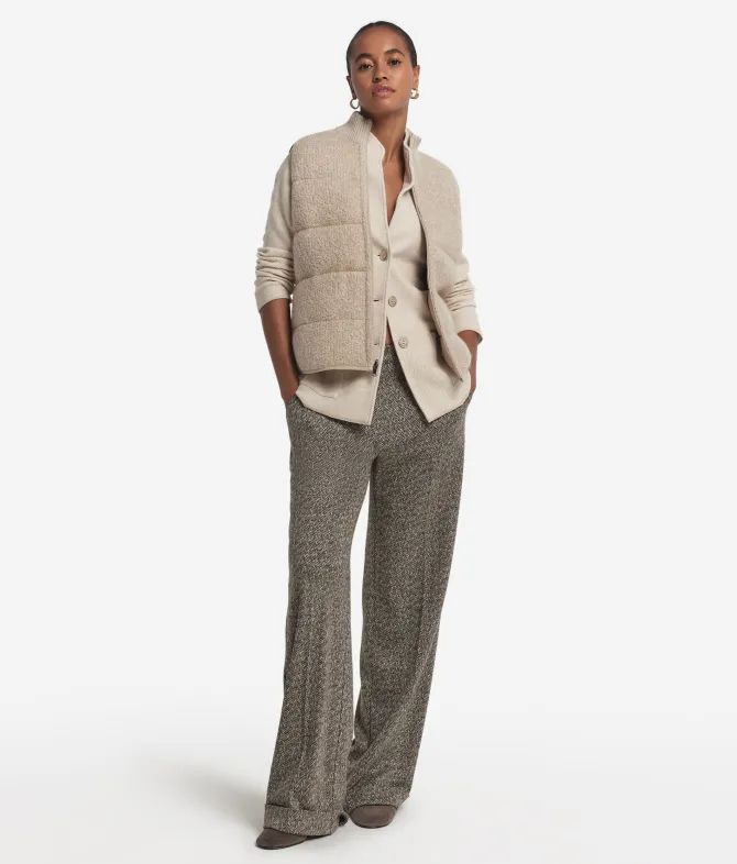 Piumino smanicato reversibile in bouclé
