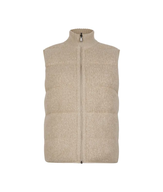 Piumino smanicato reversibile in bouclé
