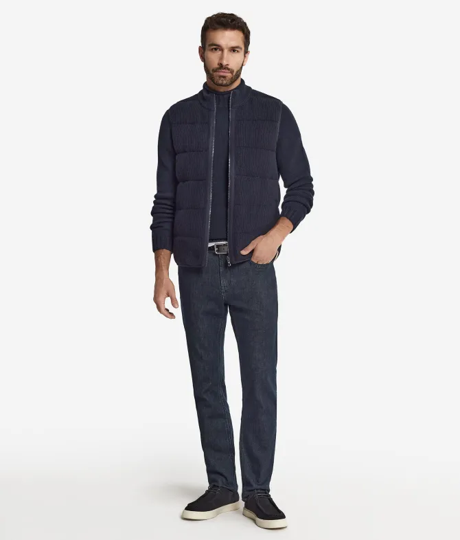 Piumino smanicato reversibile in cashmere