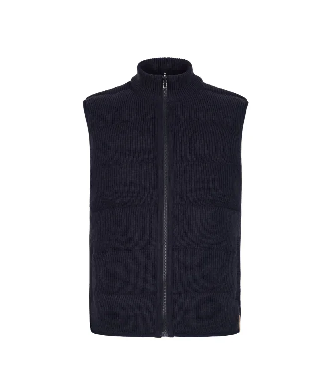 Piumino smanicato reversibile in cashmere