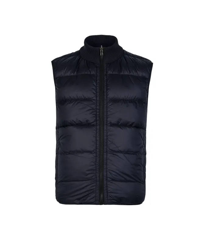 Piumino smanicato reversibile in cashmere