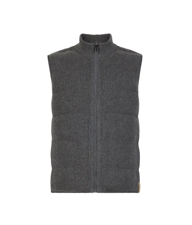 Piumino smanicato reversibile in cashmere