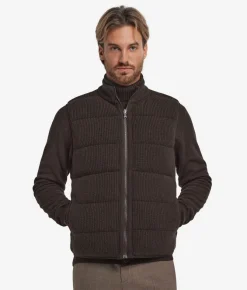 Piumino smanicato reversibile in cashmere